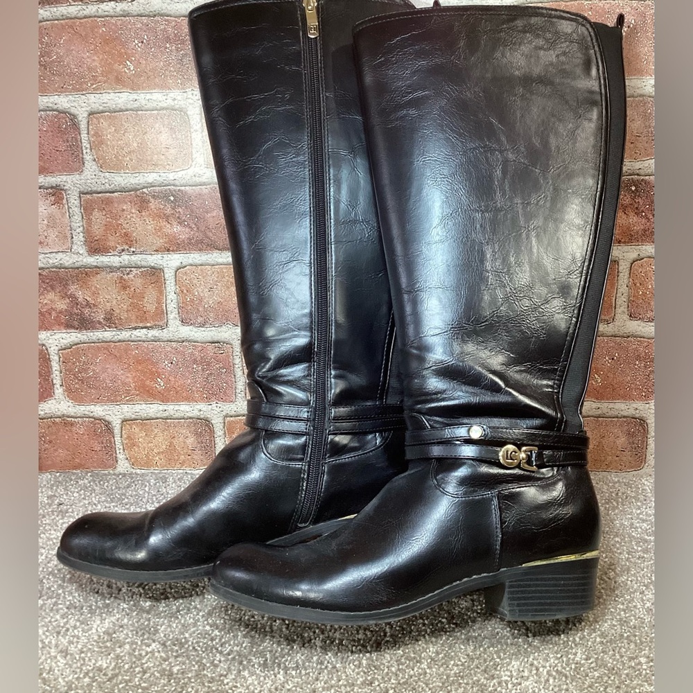 Liz Claiborne Townsend Womens knee High riding boots size 8.5 wide calf - Picture 5 of 7
